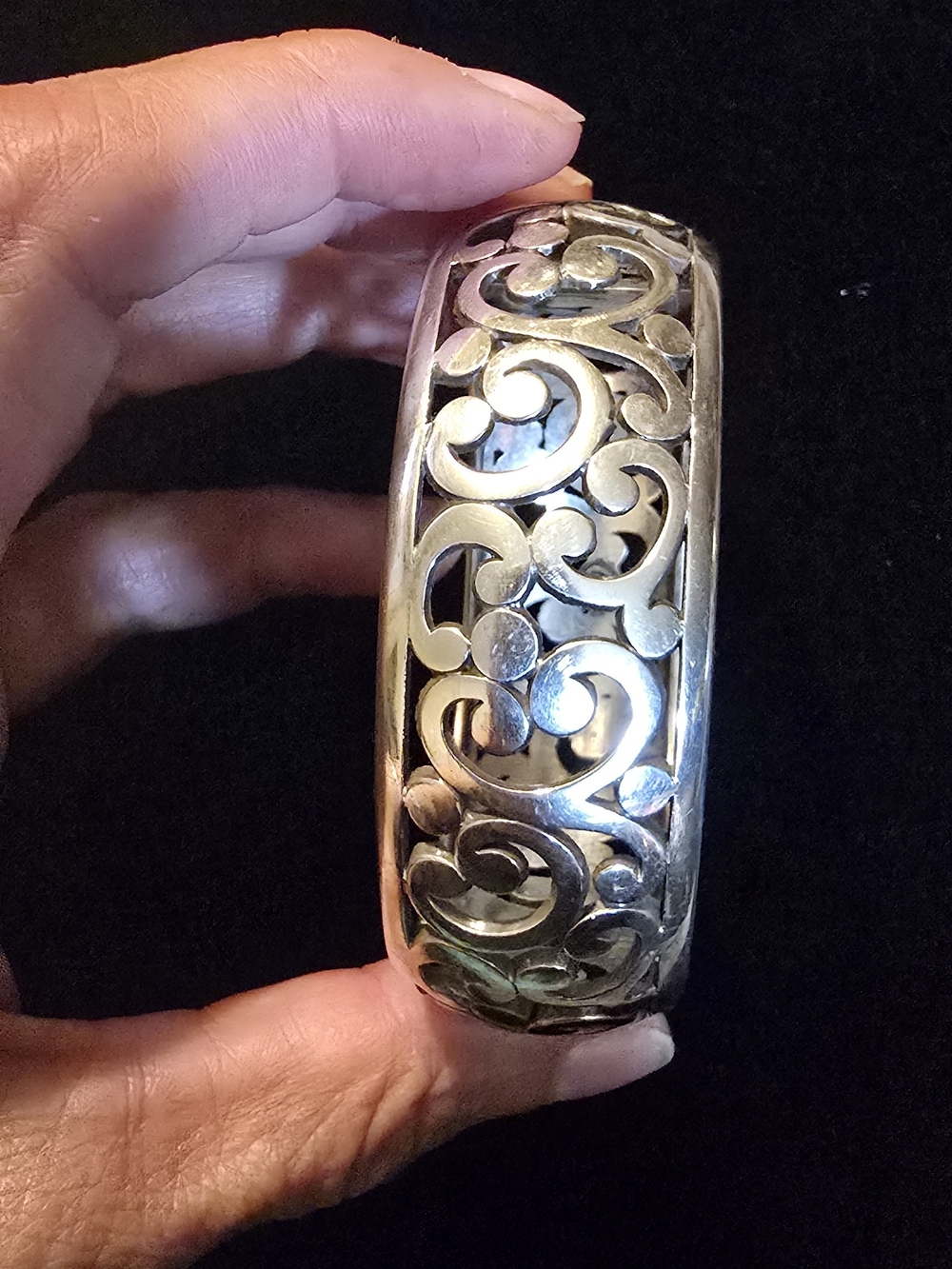 Brighton Silver Filigree Scroll Bracelet
